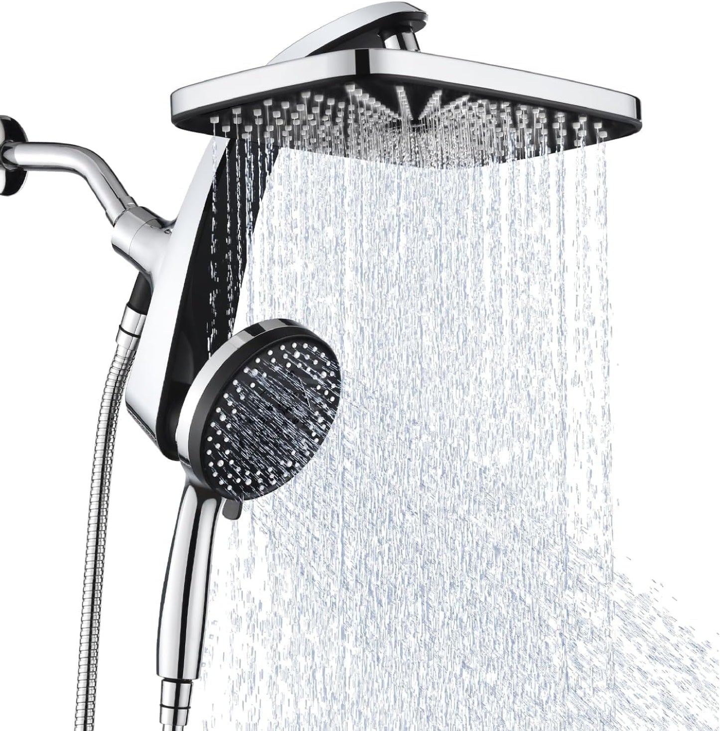High Pressure Shower Head Combo – Handheld & Fixed with 10 Spray Options 💦