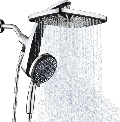 High Pressure Shower Head Combo – Handheld & Fixed with 10 Spray Options 💦
