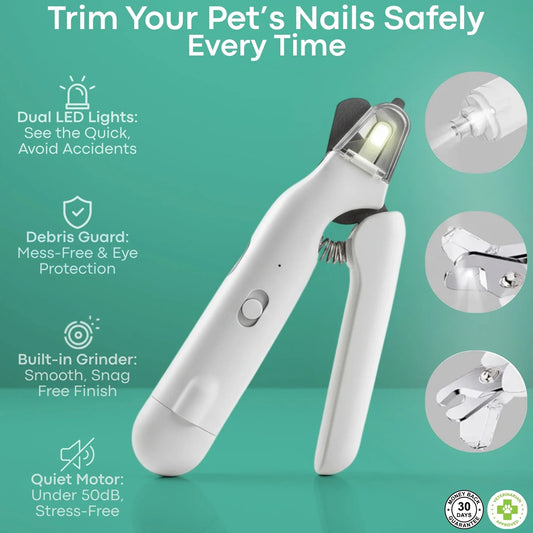 Never Cut the Quick Again. The LED Pet Nail Grinder.